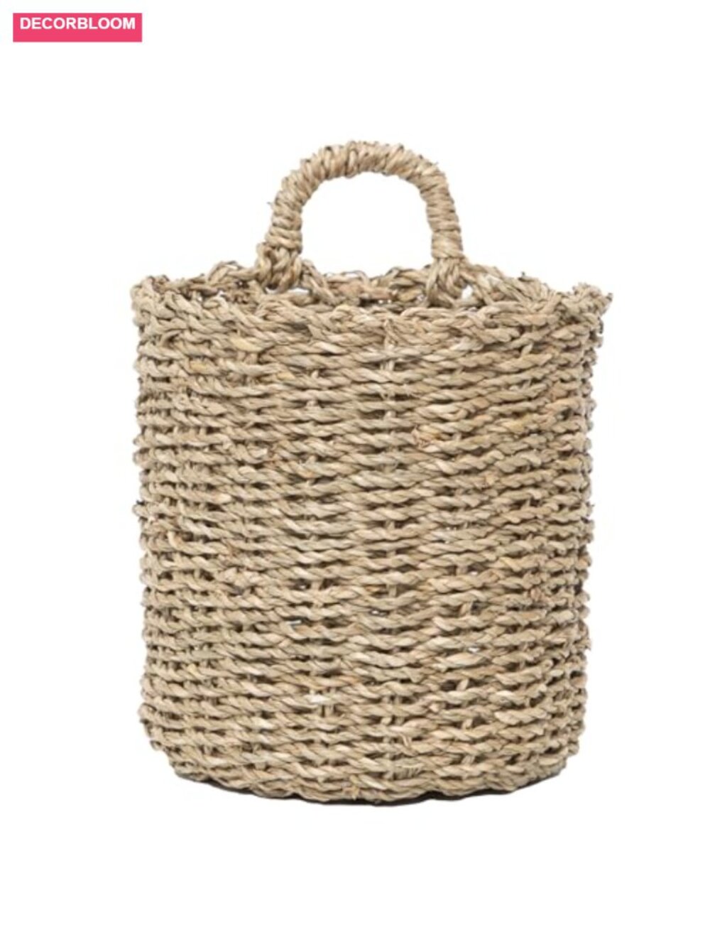 Seagrass Hanging Wall Basket for Front Door Rustic Woven Storage